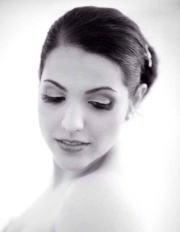 Bridal portrait with elegant updo