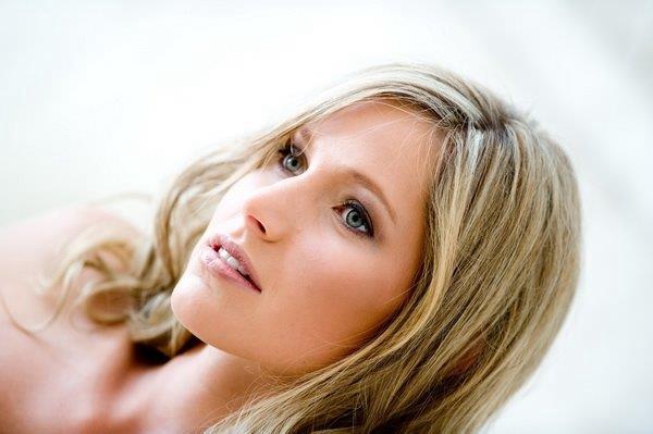 Soft beauty portrait with natural glowing skin